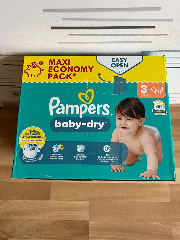 Couche Pampers Baby-dry taille 3 6-10kg 136 couches - photo numéro 6
