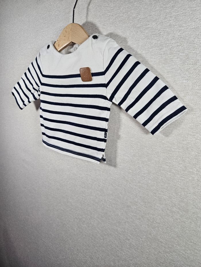 Pull marinière obaïbi  3 mois - photo numéro 3