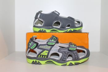 jolies sandales nus pieds grise et verte 29