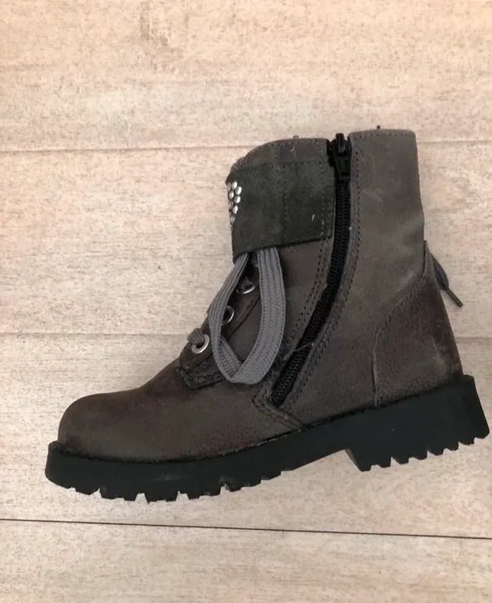 Bottines cuir gras grises Kookai - photo numéro 4