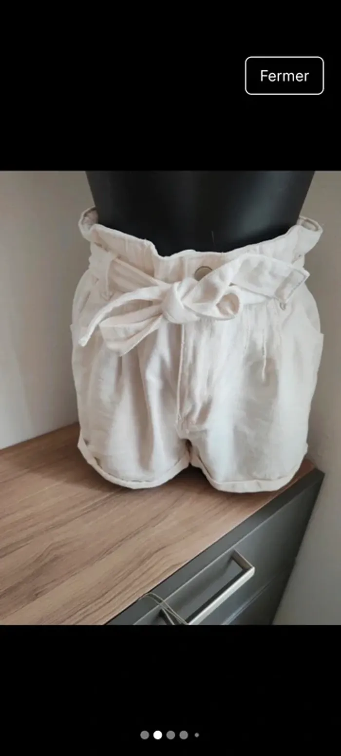 Short blanc Esther H paris taille l - photo numéro 2