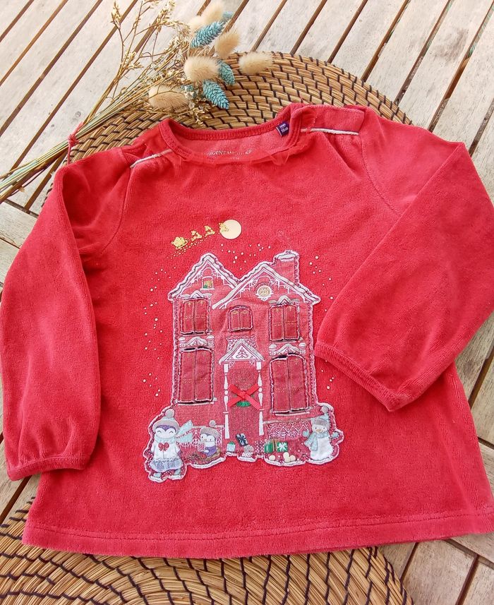 Pyjama 2 pièces velours rouge thème Noël Sergent Major taille 3 ans - photo numéro 2