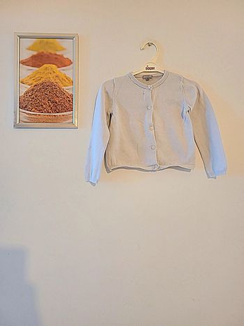 Gilet blanc motif cœur "grain de blé" taille 3 ans