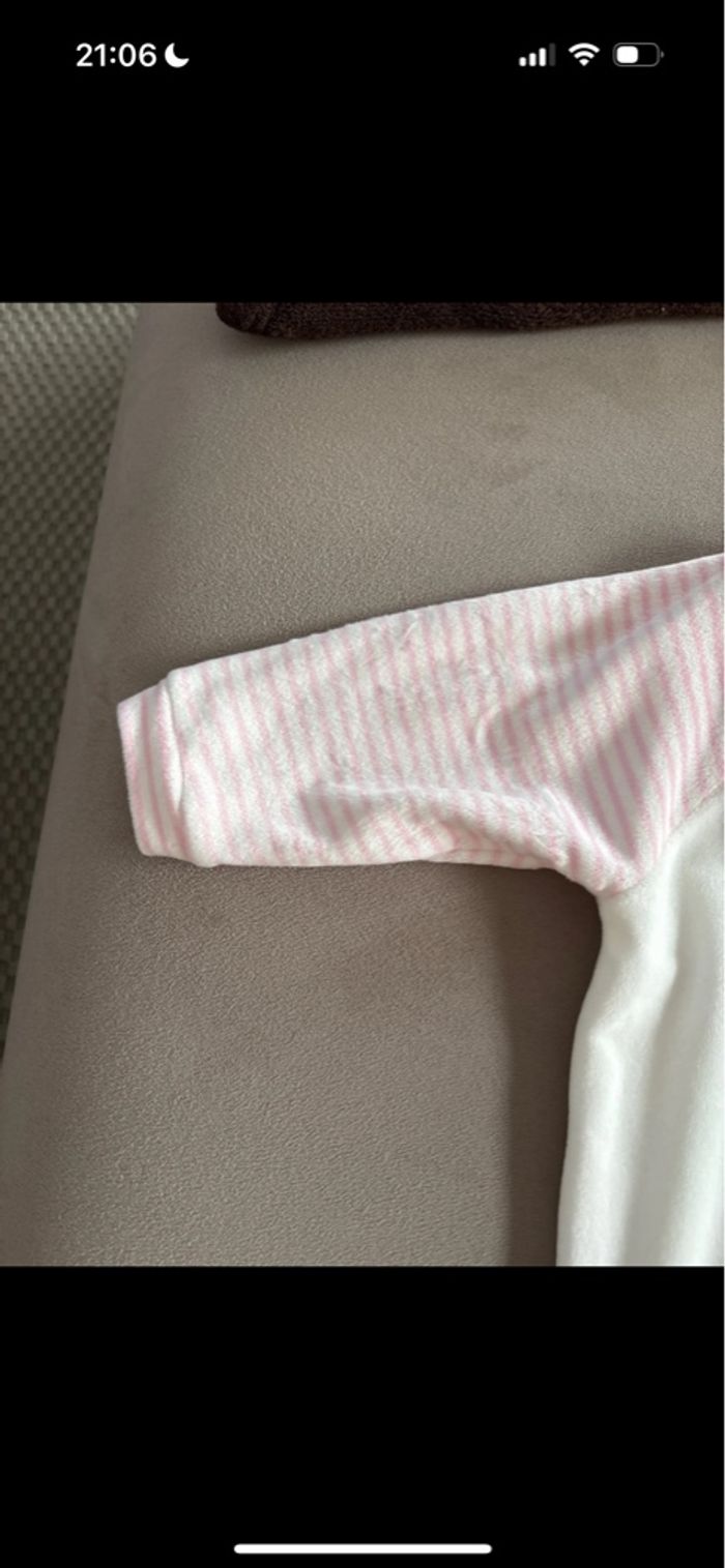 Pyjama Grenouillère Rose et Blanc - Taille 0 mois / naissance - photo numéro 8