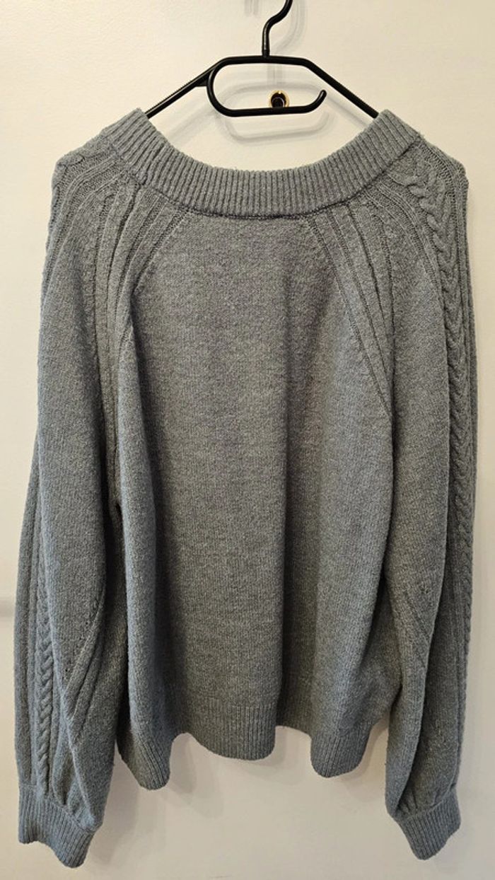 Pull laine vert d’eau camaïeu XL - photo numéro 2