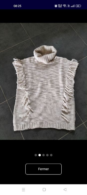 Pull style poncho col roulé 12 ans