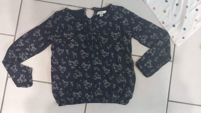 Tunique marine fleurie Tom tailor 6/7 ans tbe fille
