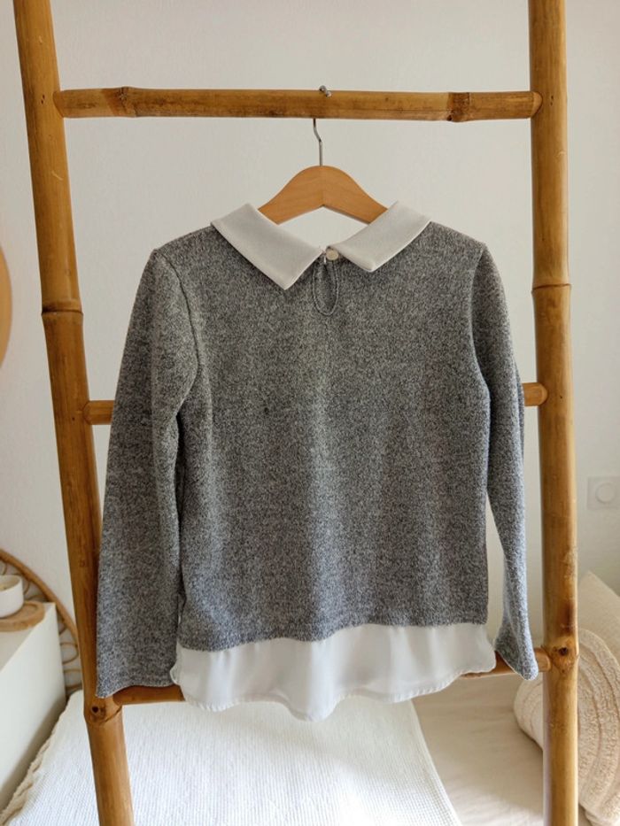Haut gris & blanc 8 ans - photo numéro 3