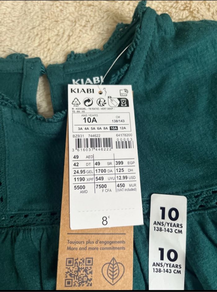 Blouse enfant fille verte kiabi taille 10ans - photo numéro 4