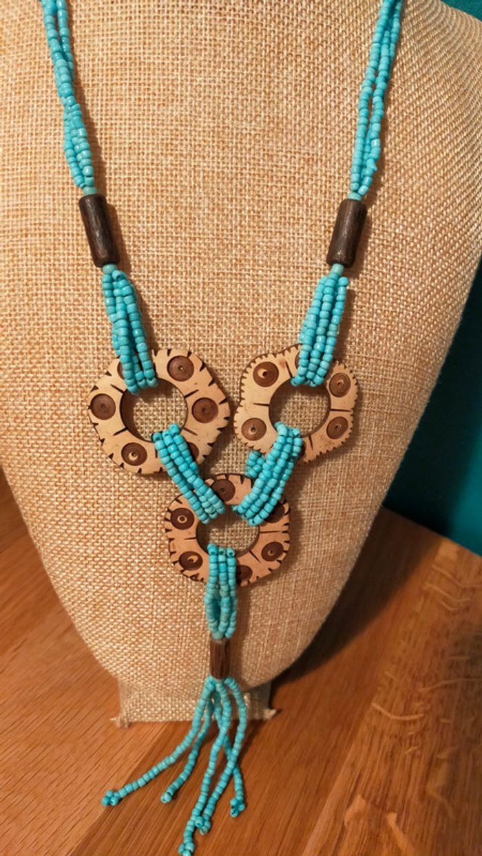 Collier ethnique turquoise – Collection Terre d’Ailleurs - photo numéro 2