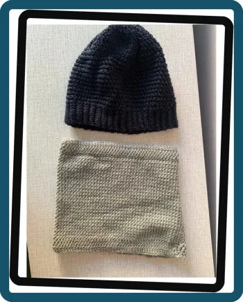Lot bonnet + snood fait main