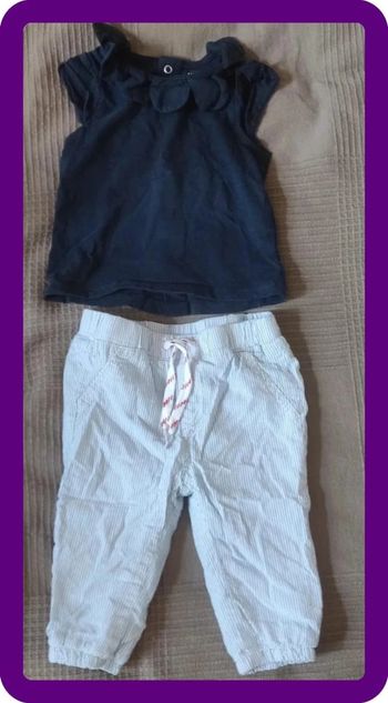 Ensemble t-shirt + pantalon fille 6 mois
