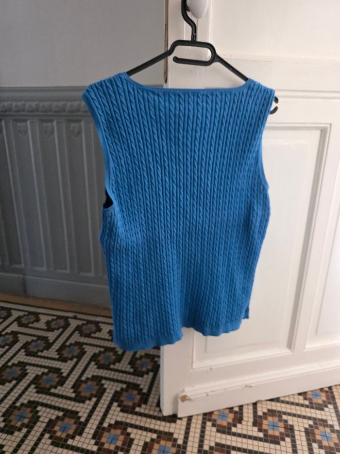 Pull torsadé sans manche lauren ralph lauren taille xl - photo numéro 2