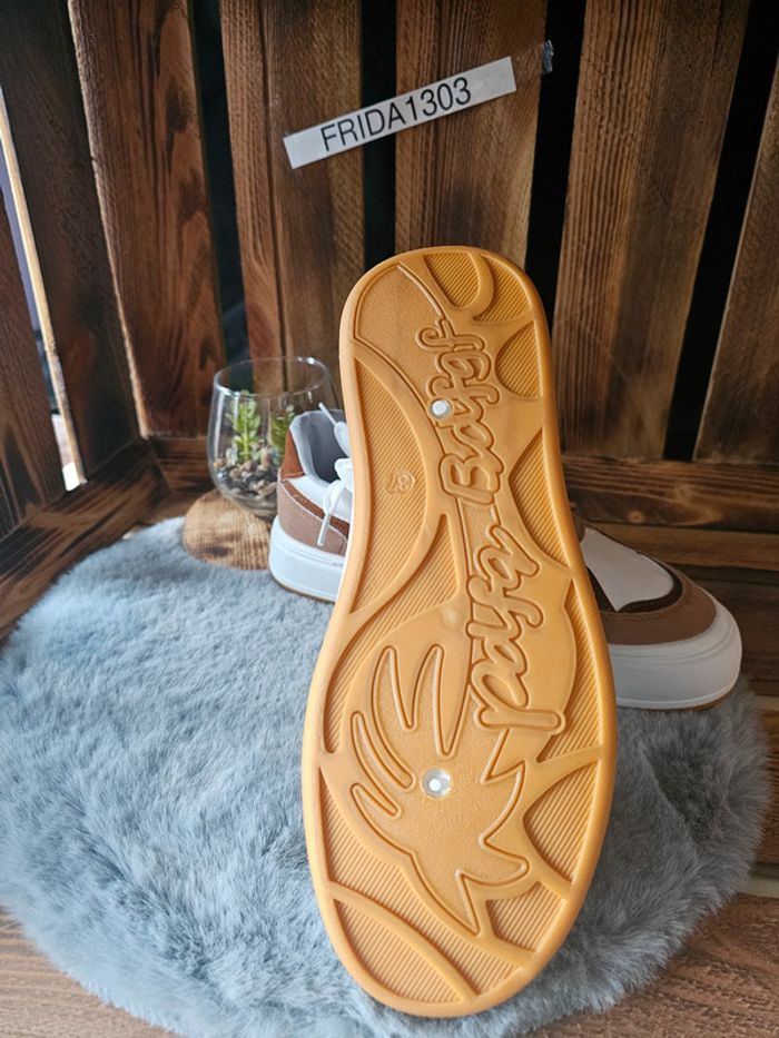 Baskets, sneakers, chaussures décontractées - marron et blanc - photo numéro 3