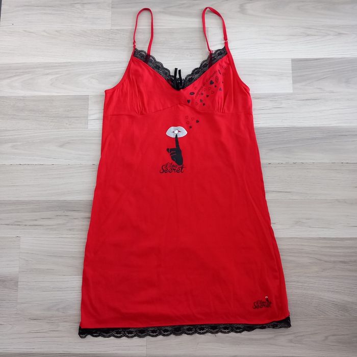Chemise de nuit rouge à bretelles Lilou Secret taille 38