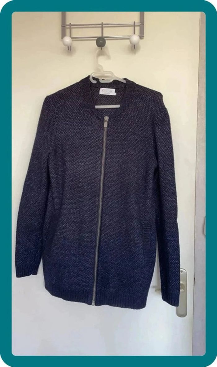 Pull zippé marine