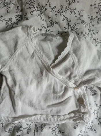Gilet blanc croisé Okaïdi 60cm
