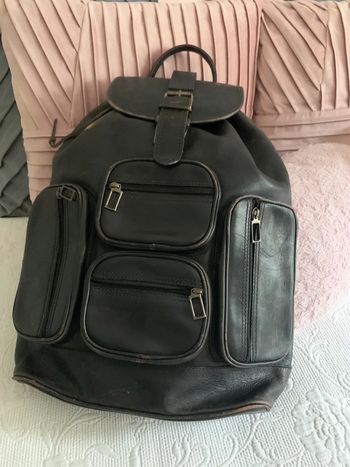 Sac à dos en cuir Wolf Leather vintage