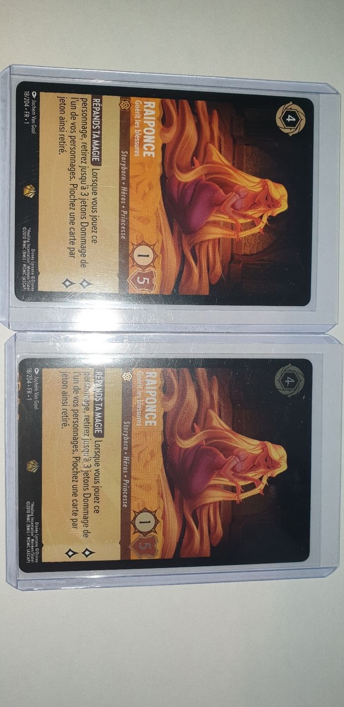 Carte lorcana raiponse legendaire foil et non foil. - photo numéro 2