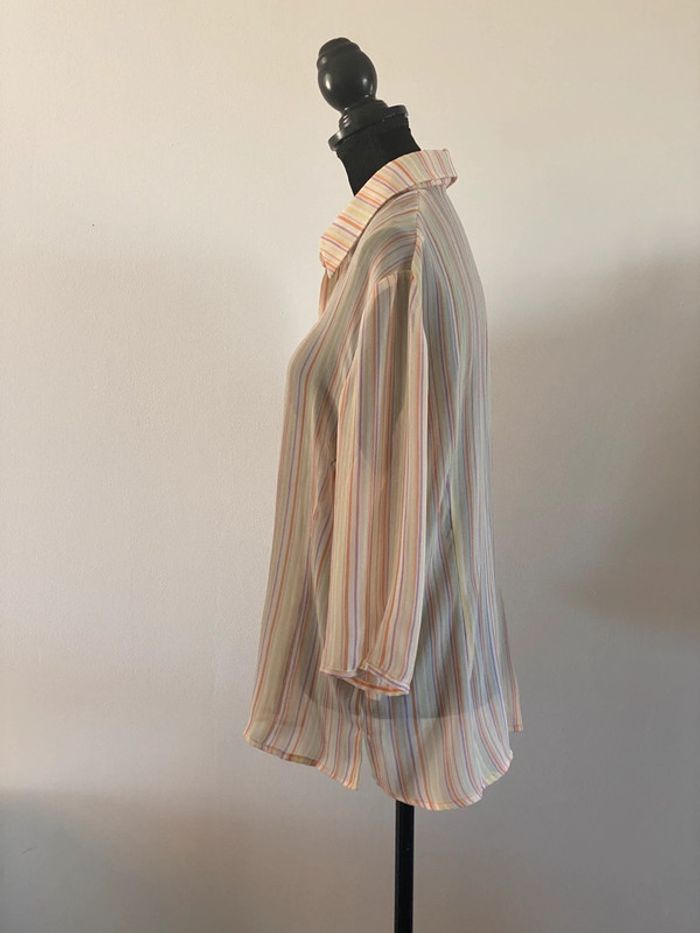 Chemise Afibel en voile aux couleurs pastels taille 38 - photo numéro 7