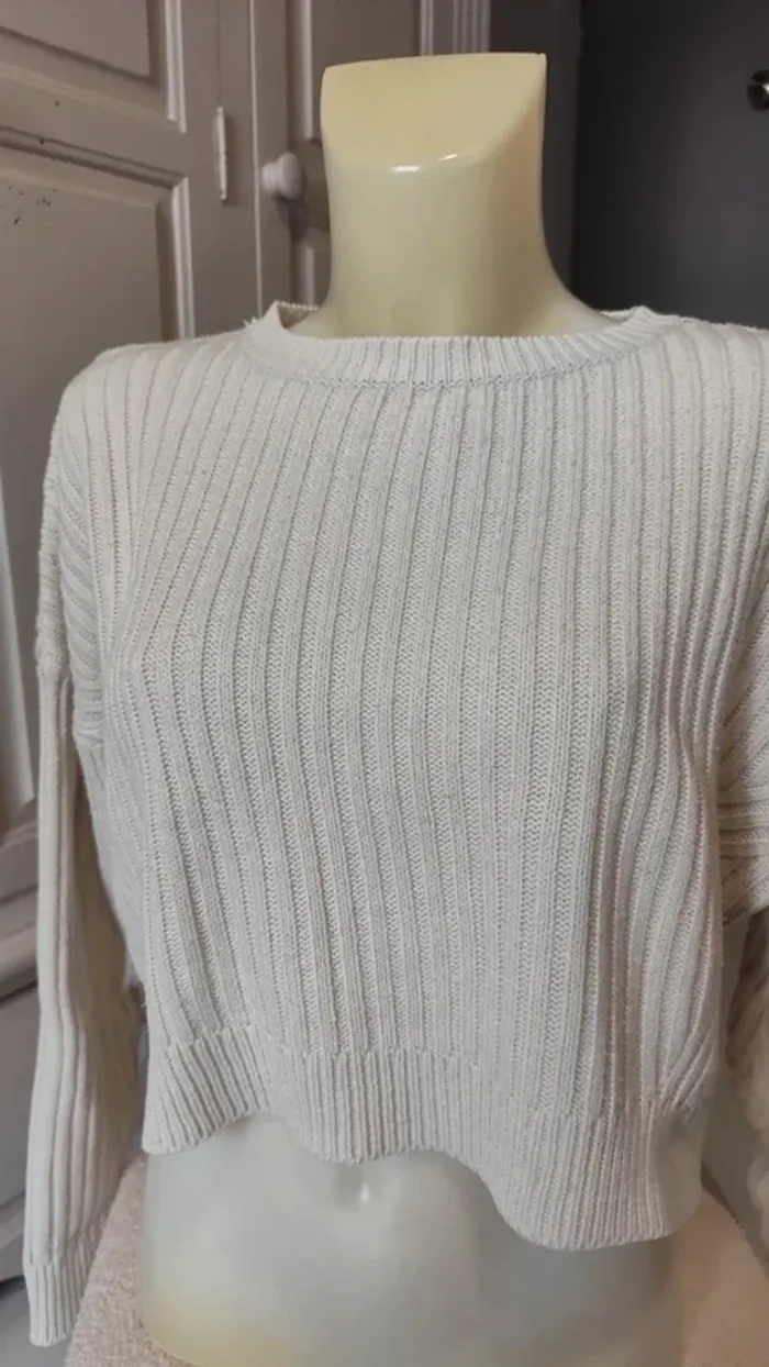 Pull court blanc T38 - Jennyfer - photo numéro 3