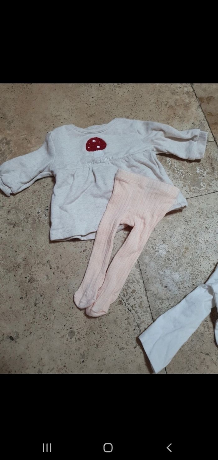 Robe + collant + body fille 1 mois - photo numéro 2
