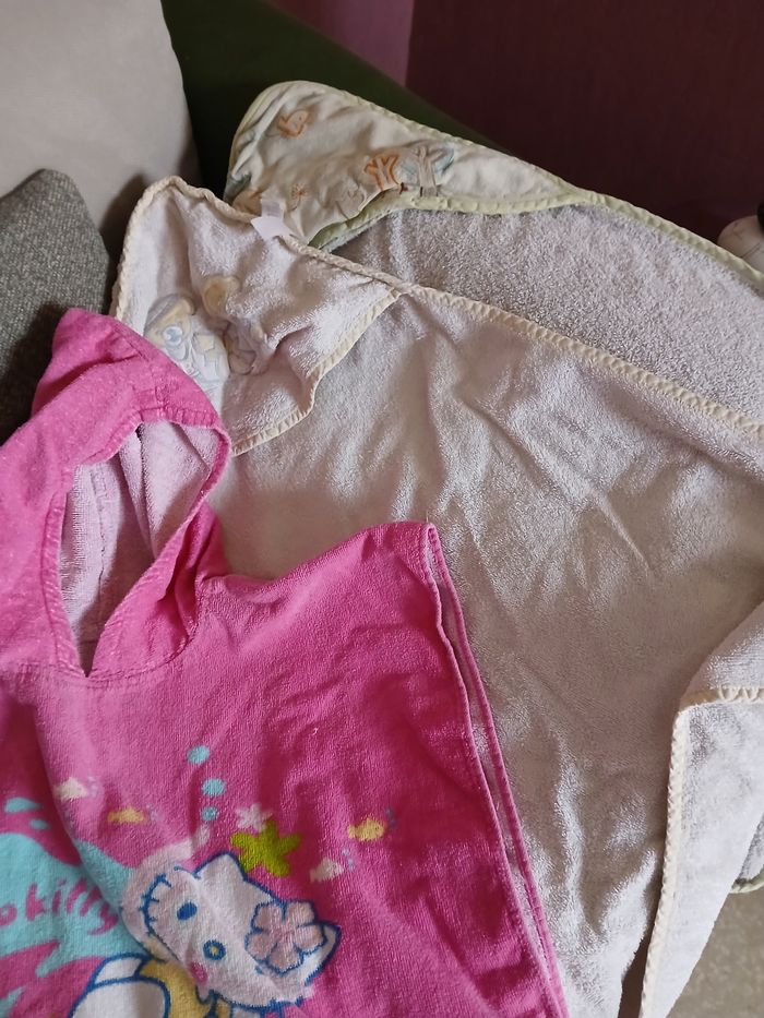 Lot 3 serviettes de bain bébé