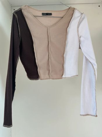 Tee-shirt blanc, beige, marron Shein