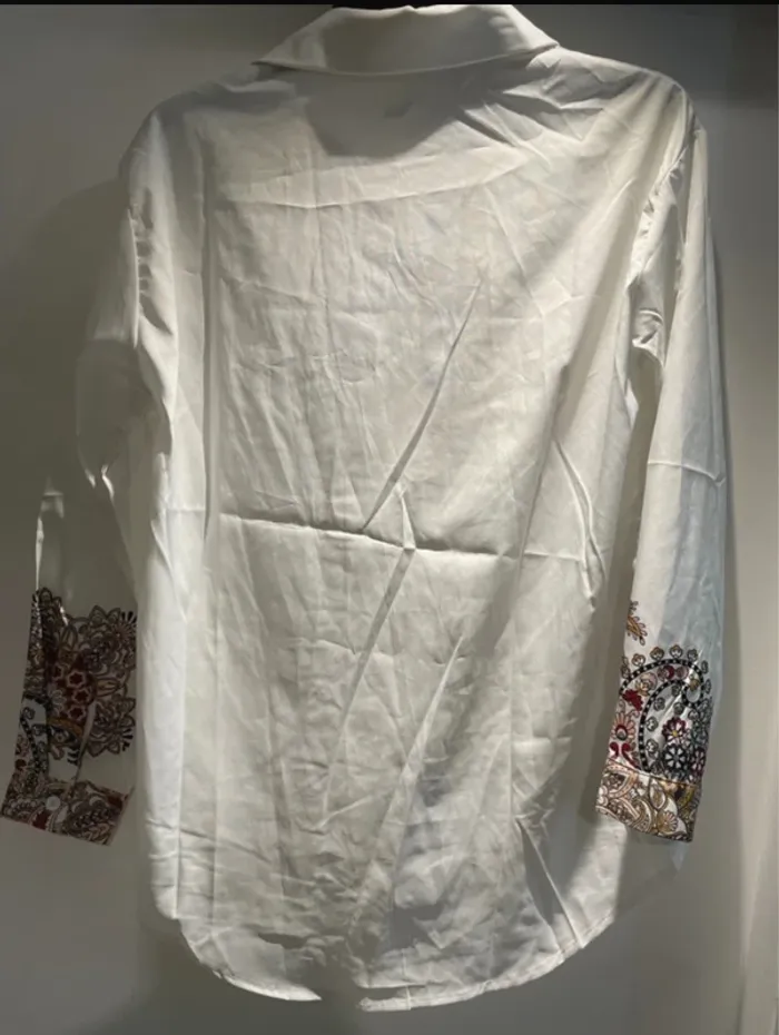 Chemise blanche à motifs ethniques – SHEIN – Taille 152 (équiv. S) - photo numéro 7