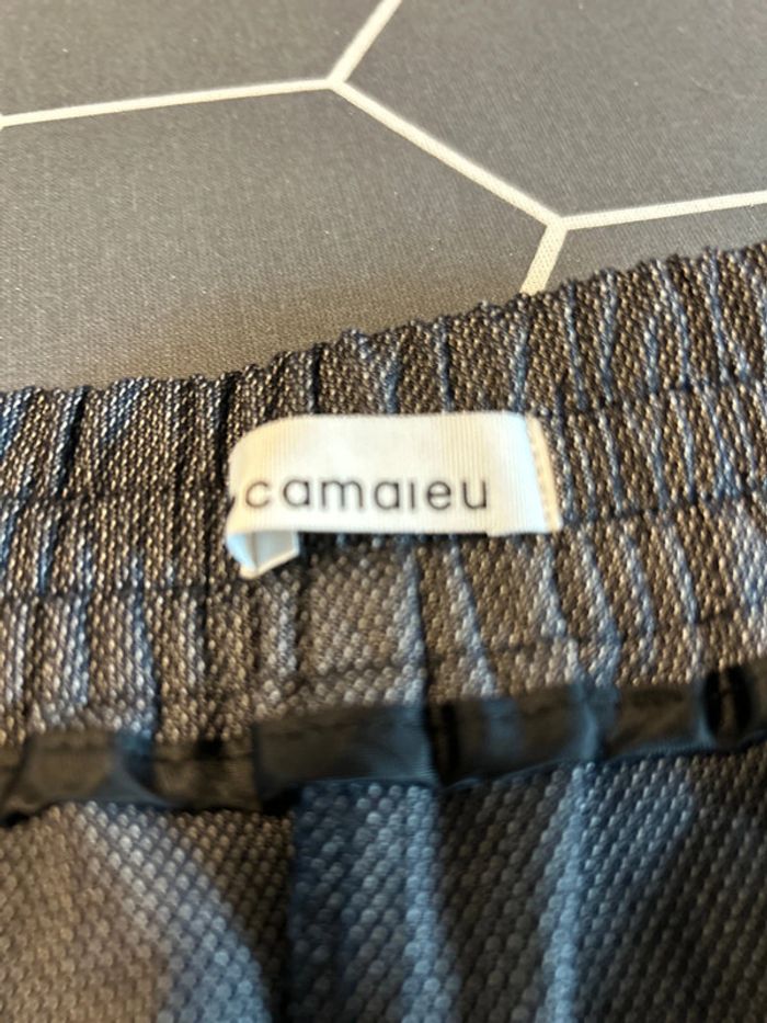 Pantalon a revers gris bleu camaïeu taille 46 - photo numéro 5