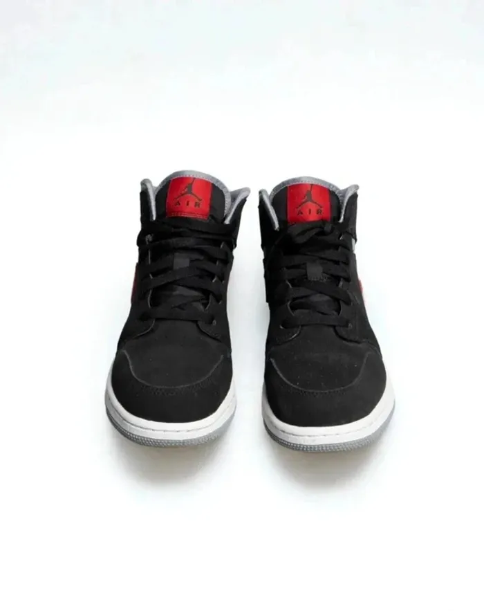 JORDAN 1 MID Black Particle Grey Gym Red – Taille 38,5 - photo numéro 4