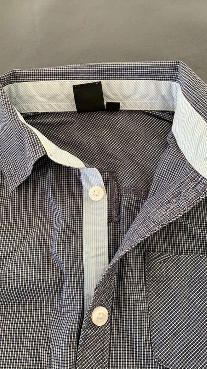 Chemise grise mini carreaux 10 ans - photo numéro 4