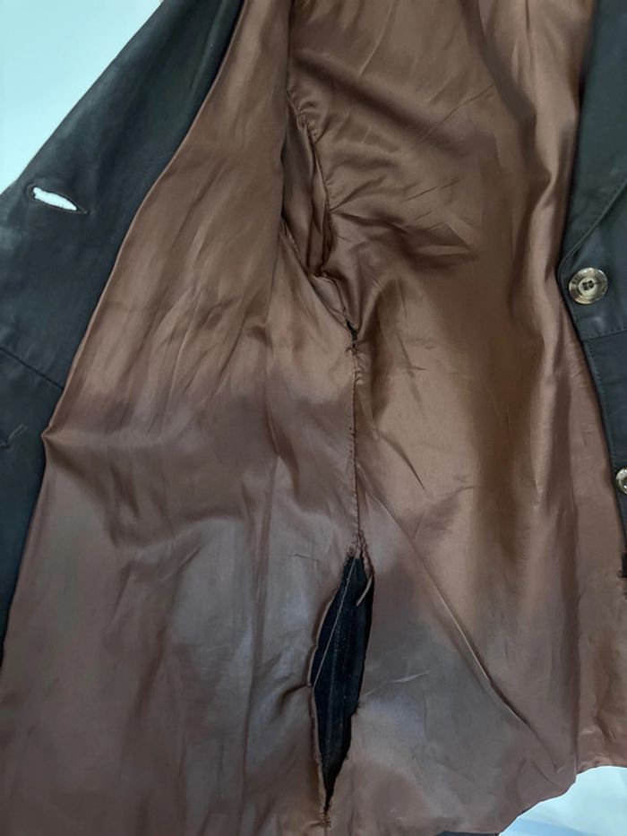 Veste en cuir noire Vintage Aqua Leather taille M/38 - photo numéro 6