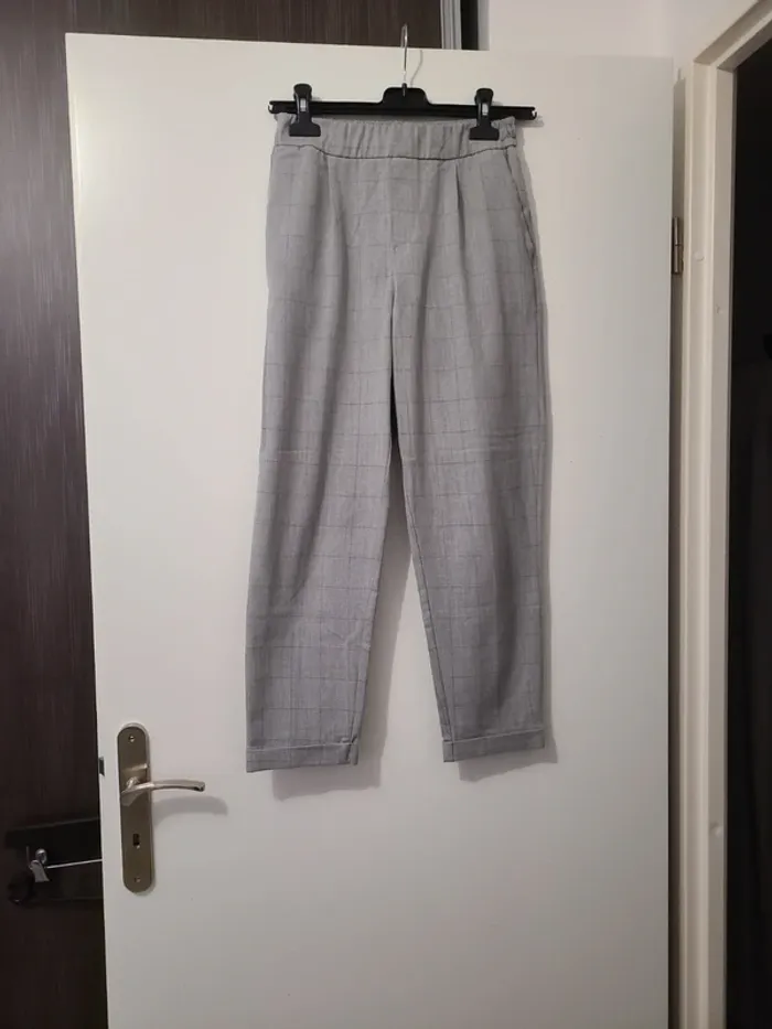 Pantalon gris à carreaux habillé - photo numéro 5