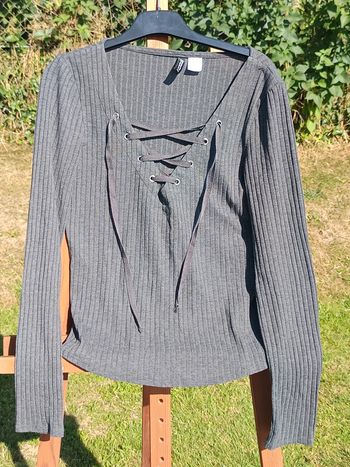 Tee shirt manches longues gris 36