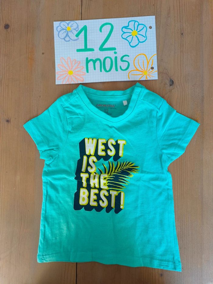 Tee shirt manches courtes 12 mois