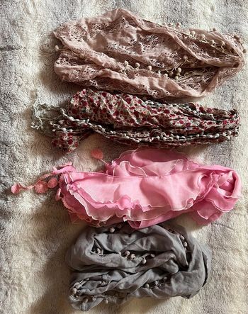 lot de 4 écharpes fantaisies