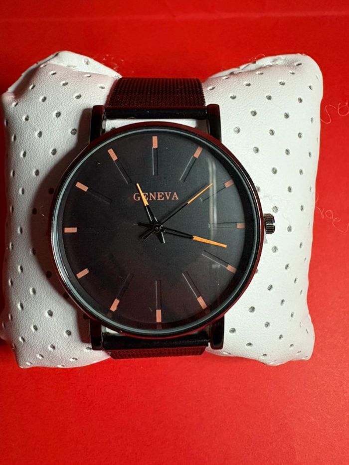Montre Quartz Pour Hommes Geneva noir avec bracelet tissé - photo numéro 3
