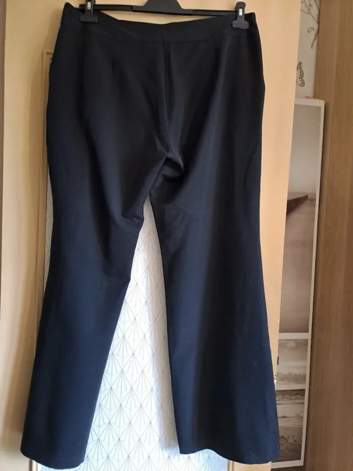 Superbe pantalon noir femme fluide 48 poche dentelle comme neuf Claire Delandes - photo numéro 6