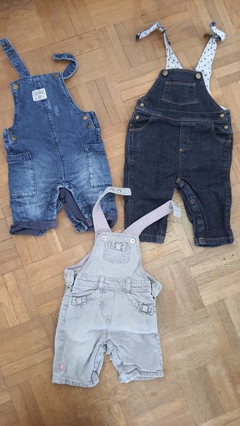 Salopettes en jeans bébé fille