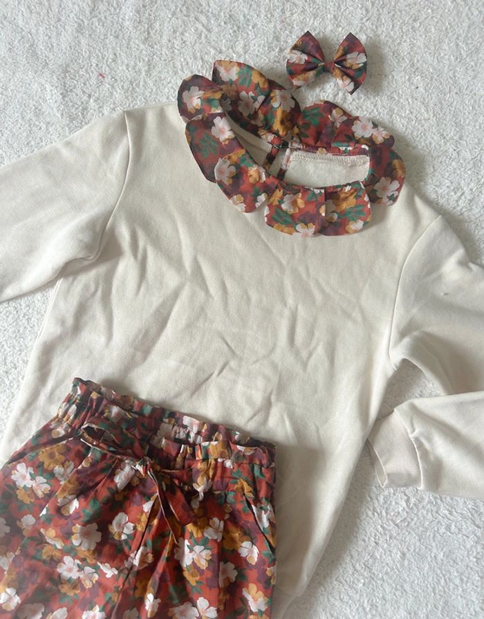 Ensemble créatrice sweat pantalon et noeud liberty 7 ans - photo numéro 7