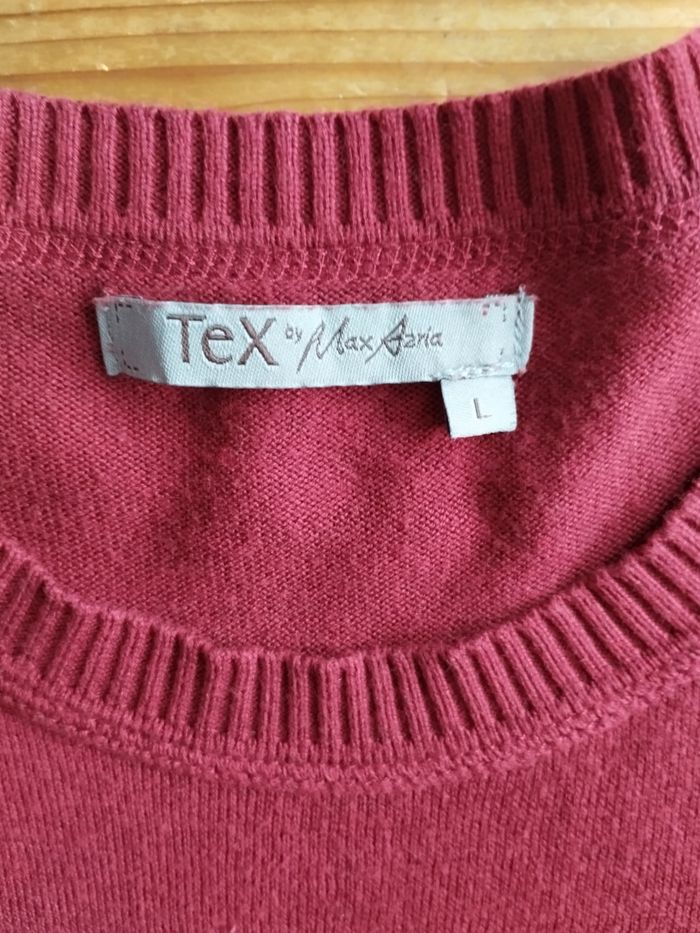 Pull bordeaux en maille - Taille L - TBE - photo numéro 5