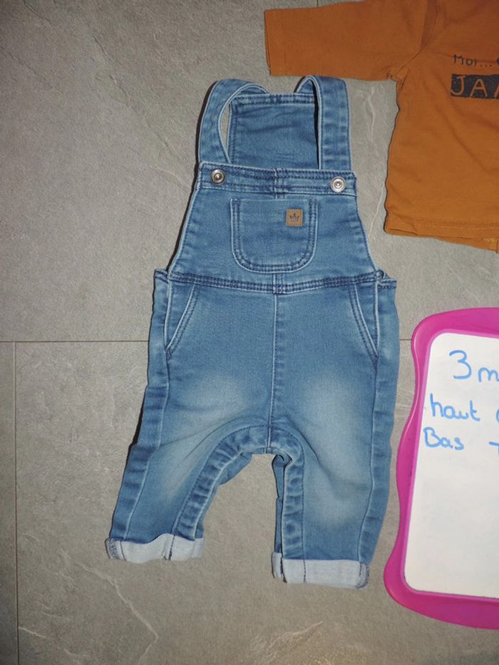 ensemble 3 mois haut gémo salopette TAO la salopette a juste était lavé - photo numéro 3