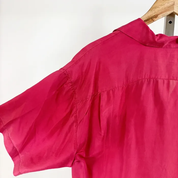 Chemise oversize en soie fuchsia à manches courtes – In Extenso – taille 42/44 A1316 - photo numéro 7