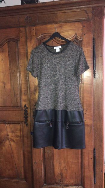 Jus d orange robe chic marron relief brillant et noir