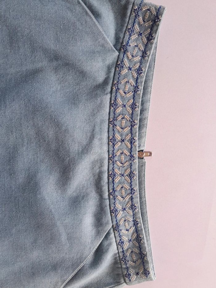 Jupe en jeans ceinture brodée Paj concept - photo numéro 5