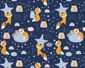 Coupon Tissu 100x80 Renards endormis