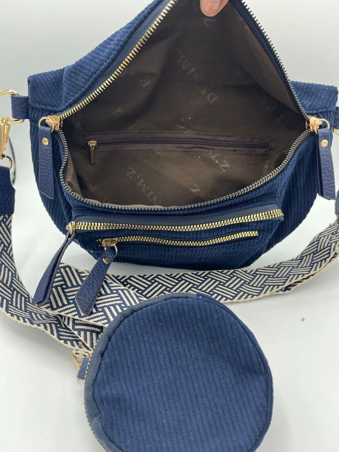Sac banane bandoulière velours - photo numéro 4