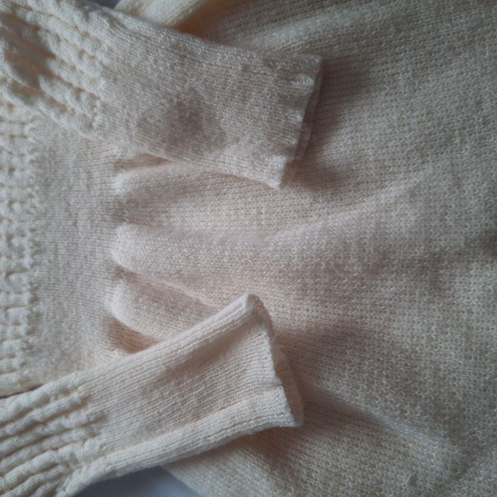 Robe d'hiver centré crème en tricot – Manches longues - photo numéro 5