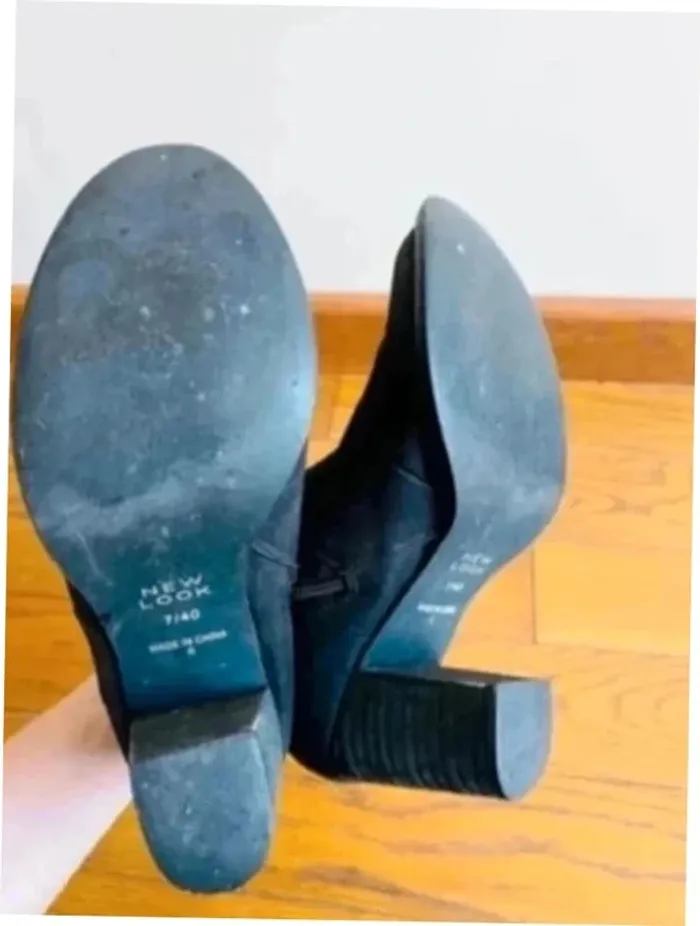 Sublime bottines chaussure à talon taille 40 neuf noir en cuir à bout rond new look shoes - photo numéro 5